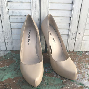 Michael Shannon Aphrodite Nude Leather Heels 7M